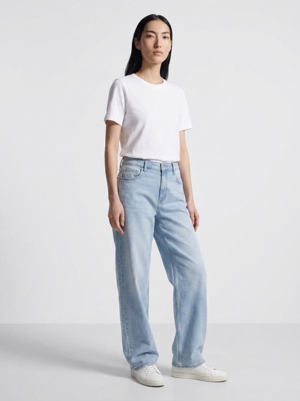 Quince Bella Stretch Barrel Jeans 28" Cool Blue Size 28